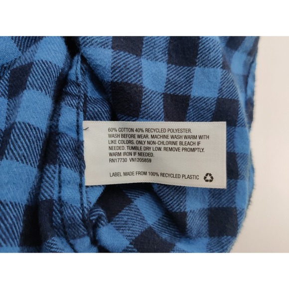 Goodfellow & Co Mens Plaid Button Down Shirt Long Sleeve Blue Black Size XXL - Picture 9 of 9